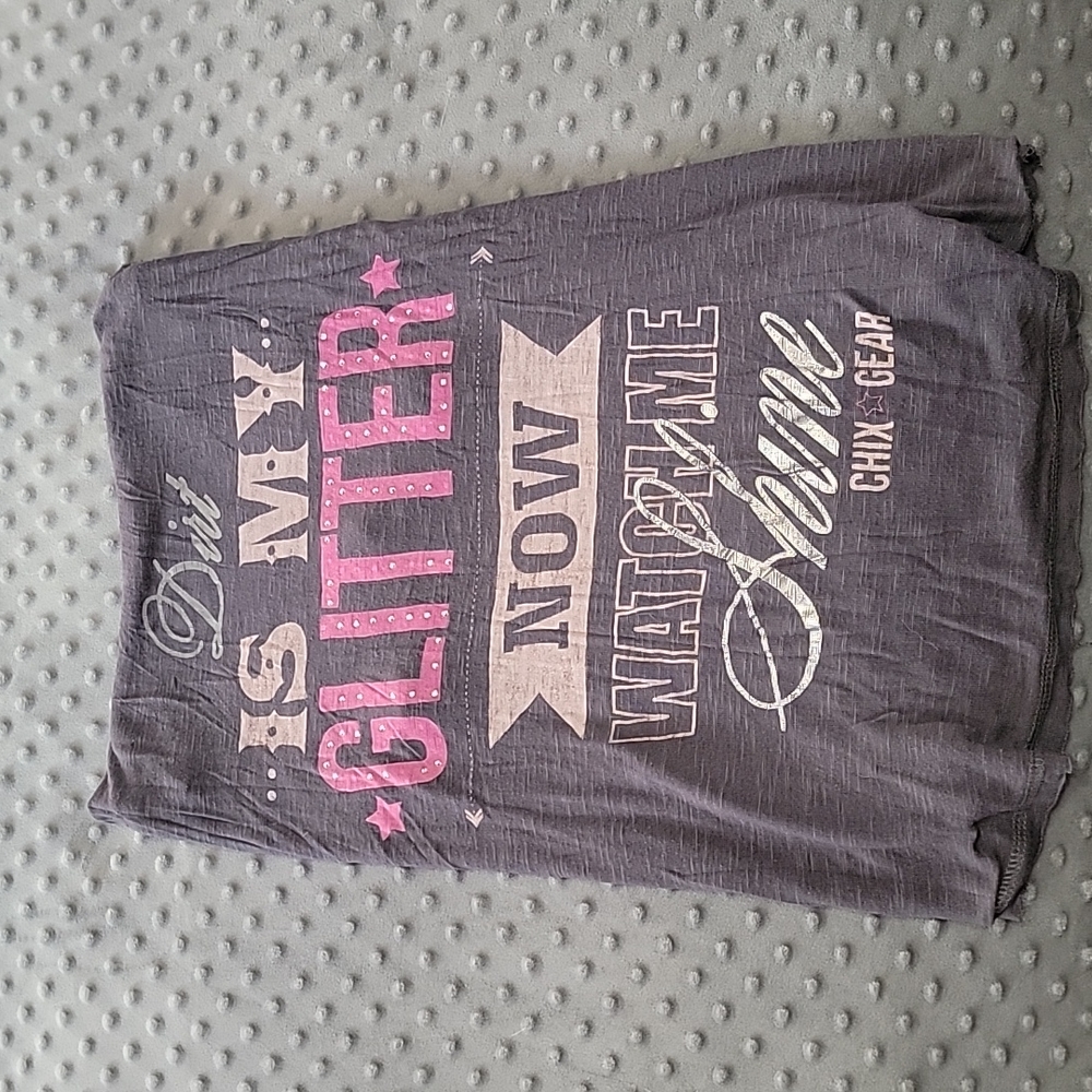 Chix Gear Racerback Tank "Dirt Is My Glitter Now Watch Me Shine Size Large